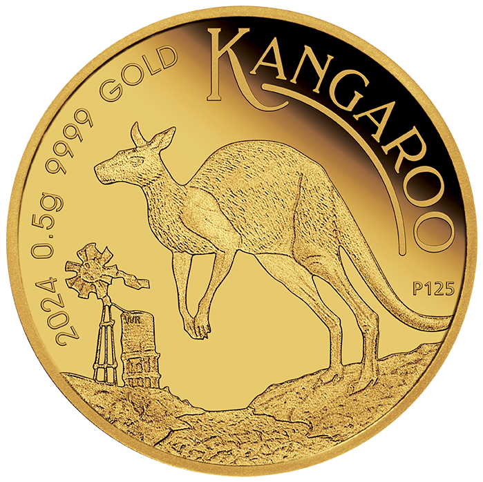 2024 Mini Roo 0.5g Gold Proof Coin in Card, Ready to Gift