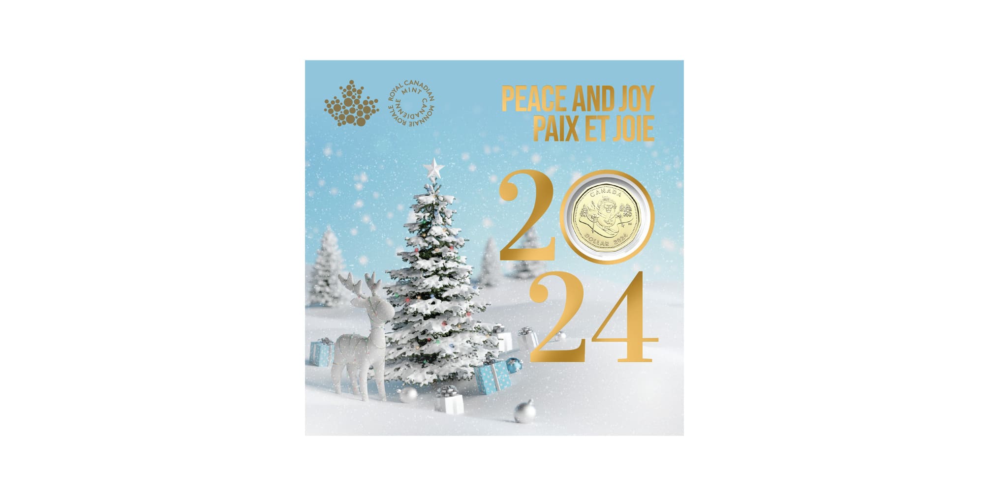 2024 Christmas Holiday Gift Card Set Three-Ply Brass Finish-Plated Steel Coin Set