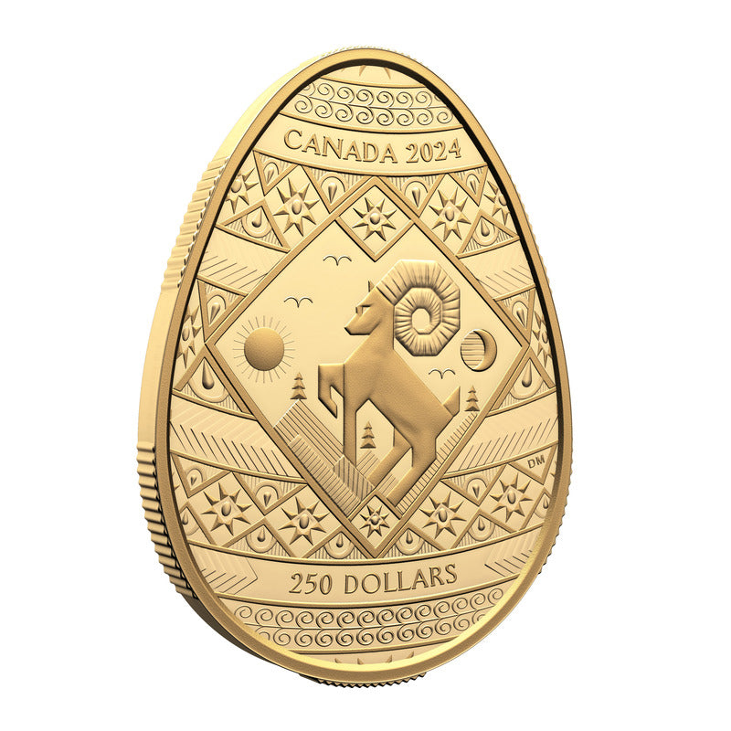 2024 Pysanka 2 oz Pure Gold Coin, Celebrate Easter