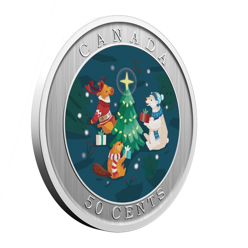 2024 Trimming the Holiday Tree 1/2 oz Lenticular Nickel-plated Steel Coin