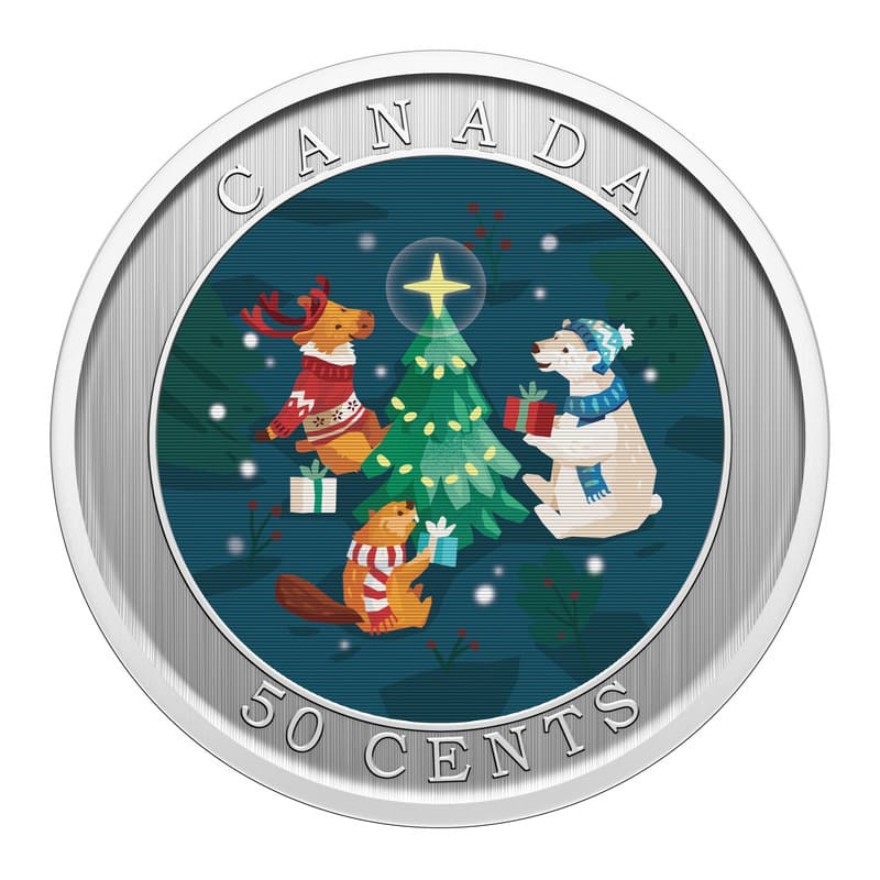 2024 Trimming the Holiday Tree 1/2 oz Lenticular Nickel-plated Steel Coin