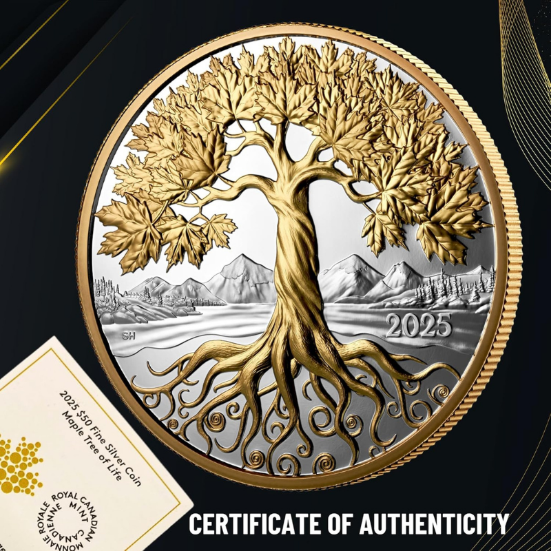 2025 Fine 5oz Silver Coin Maple Tree of Life Royal Canadian Mint