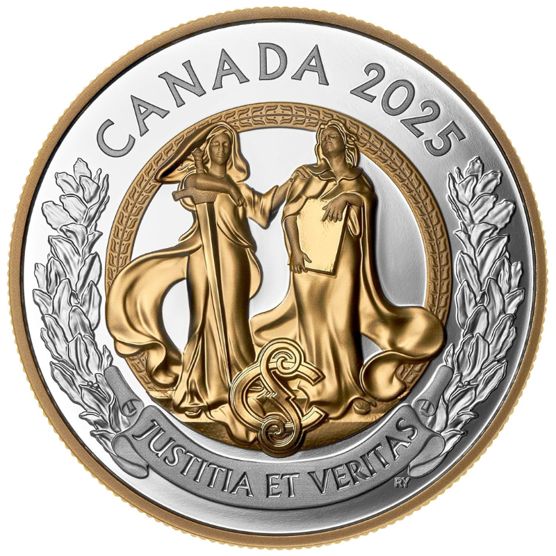 2025 1 oz Silver Coin Allegories of Justice and Truth Royal Canadian Mint Gold Coin