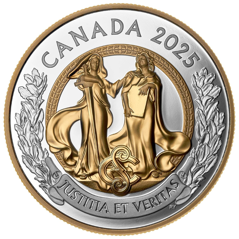 2025 1 oz Silver Coin Allegories of Justice and Truth Royal Canadian Mint Gold Coin
