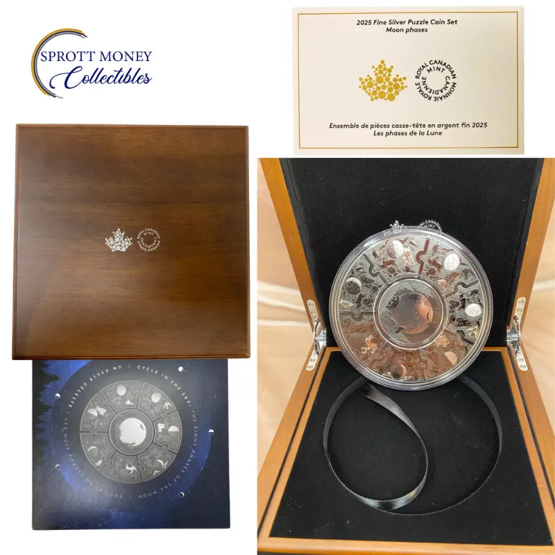 2025 Fine Silver Puzzle Coin Set Moon Phases Royal Canadian Mint Silver Coin Set Canada Coin Rare Gold Coin
