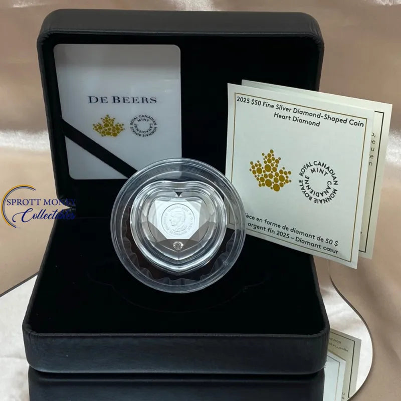 2025 Silver Diamond-Shaped Heart Coin Royal Canadian Mint Gold Coin