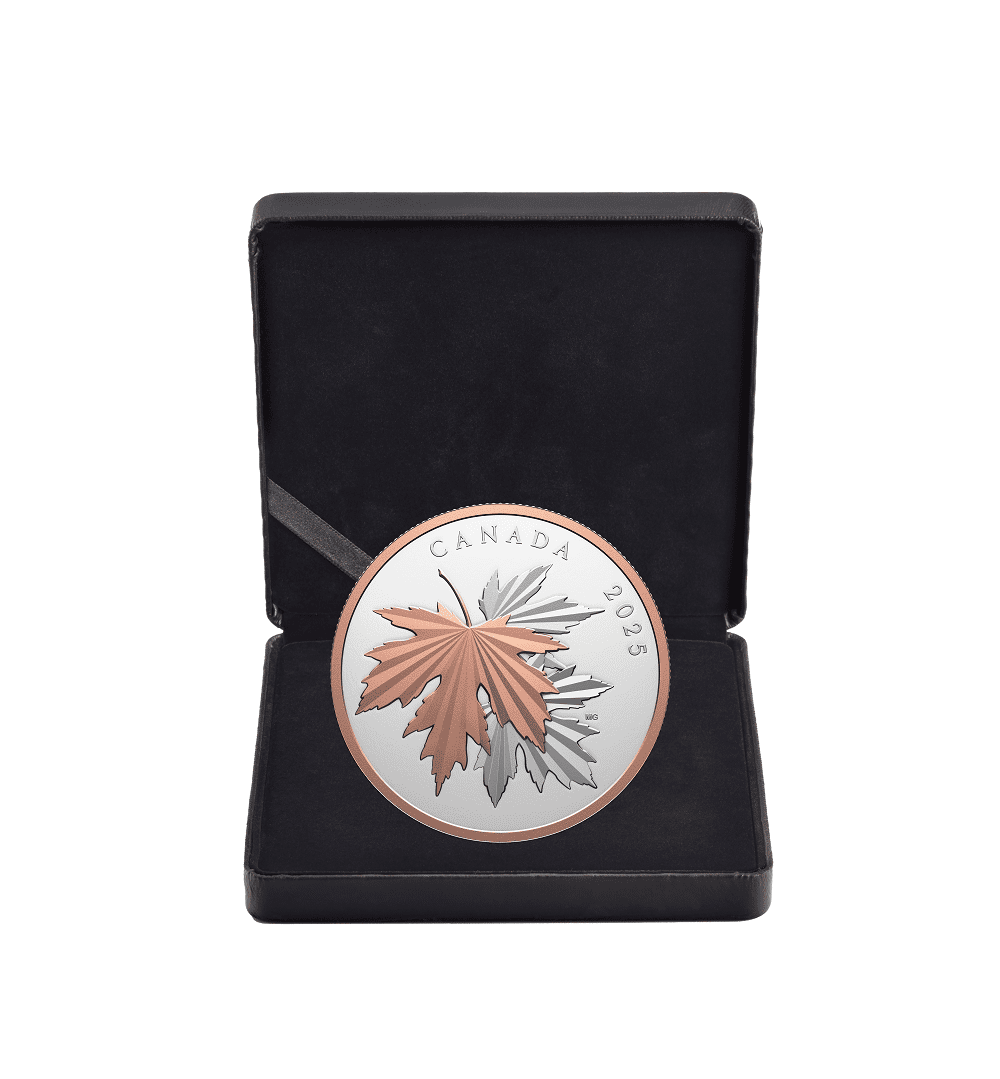 2025 10 oz Gleaming Maple Leaves Fine Silver Coin-Royal Canadian Mint