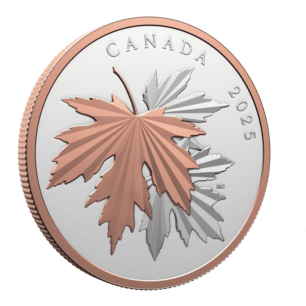 2025 10 oz Gleaming Maple Leaves Fine Silver Coin-Royal Canadian Mint