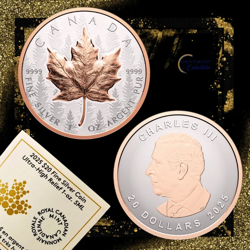 2025 1oz Silver Maple Leaf Ultra-High Relief Coin Royal Canadian Mint