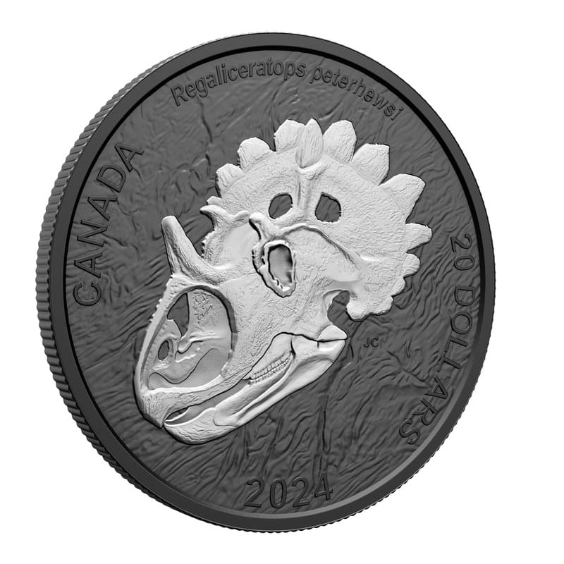 2024 Discovering Dinosaurs Royal Horned Face 1 oz Fine Silver Coin