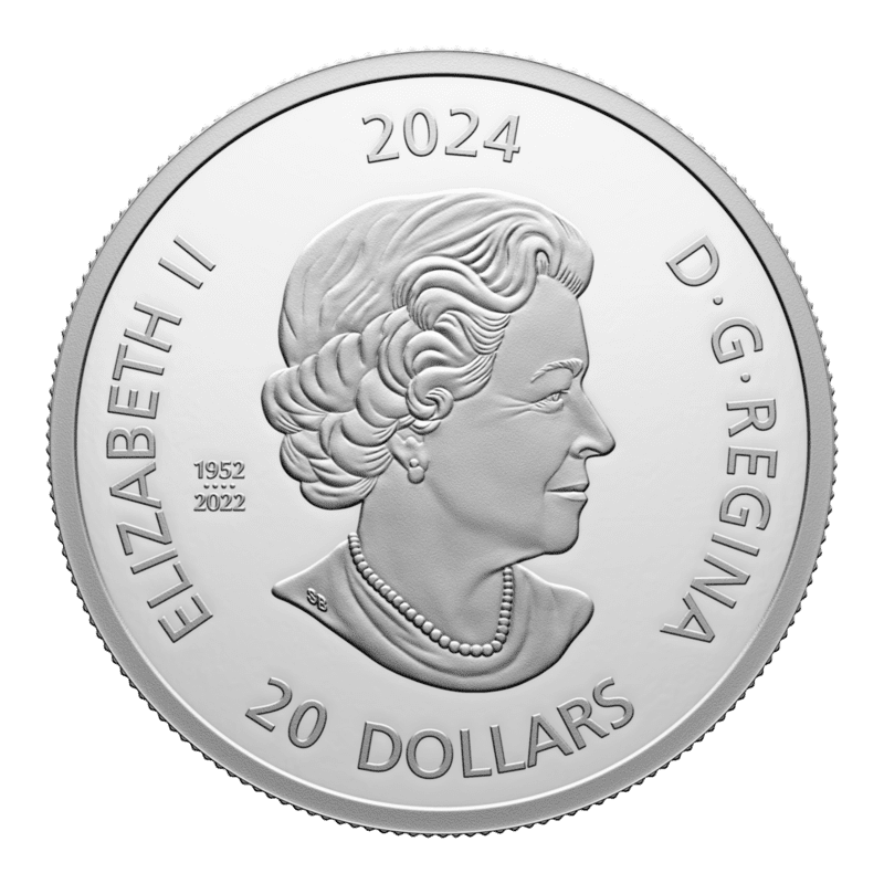 2024 Wildlife Reflections - Grizzly Bear 1 oz Fine Silver Coin