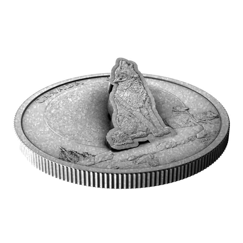 2024 The Howling Wolf 2 oz Fine Silver Coin with 3D Art