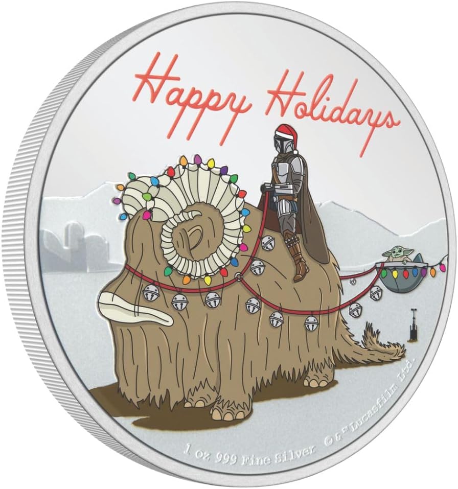 2024 Star Wars™ Season's Greetings - The Mandalorian 1 oz Silver Coin New Zealand Mint
