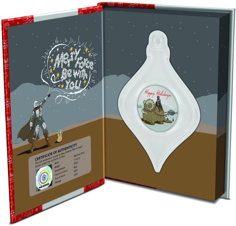 2024 Star Wars™ Season's Greetings - The Mandalorian 1 oz Silver Coin New Zealand Mint