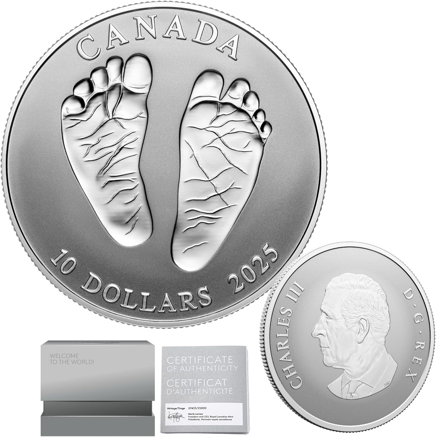 2025 Baby Feet Welcome to The World 1/2 oz Pure Silver Coin - Royal Canadian Mint