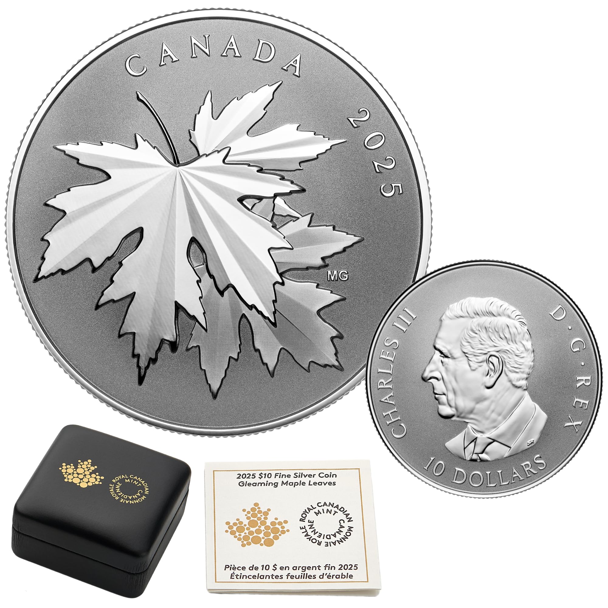 2025 Gleaming Maple Leaves 1/2 oz Fine Silver Coin –  Royal Canadian Mint