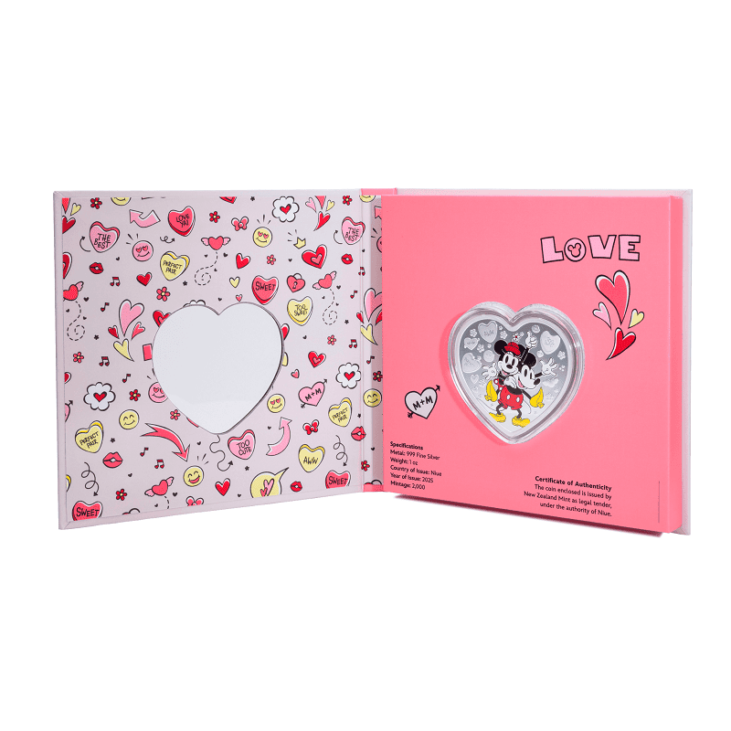 I Love US Mickey Mouse & Minnie Mouse Fine Silver Coin Fine Silver Coin Collectibles Gift Ideas Lucky Charms Gift Card Book Sentimental Gifts Unique Gifts