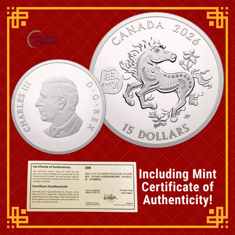 2026 FINE SILVER 1oz COIN LUNAR YEAR OF THE HORSE Royal Canadian Mint