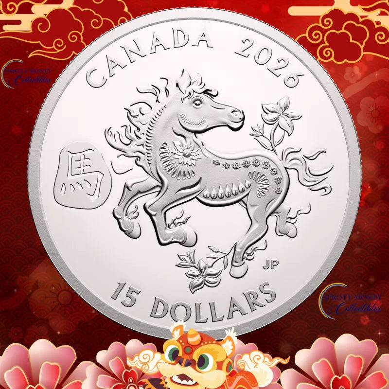 2026 FINE SILVER 1oz COIN LUNAR YEAR OF THE HORSE Royal Canadian Mint