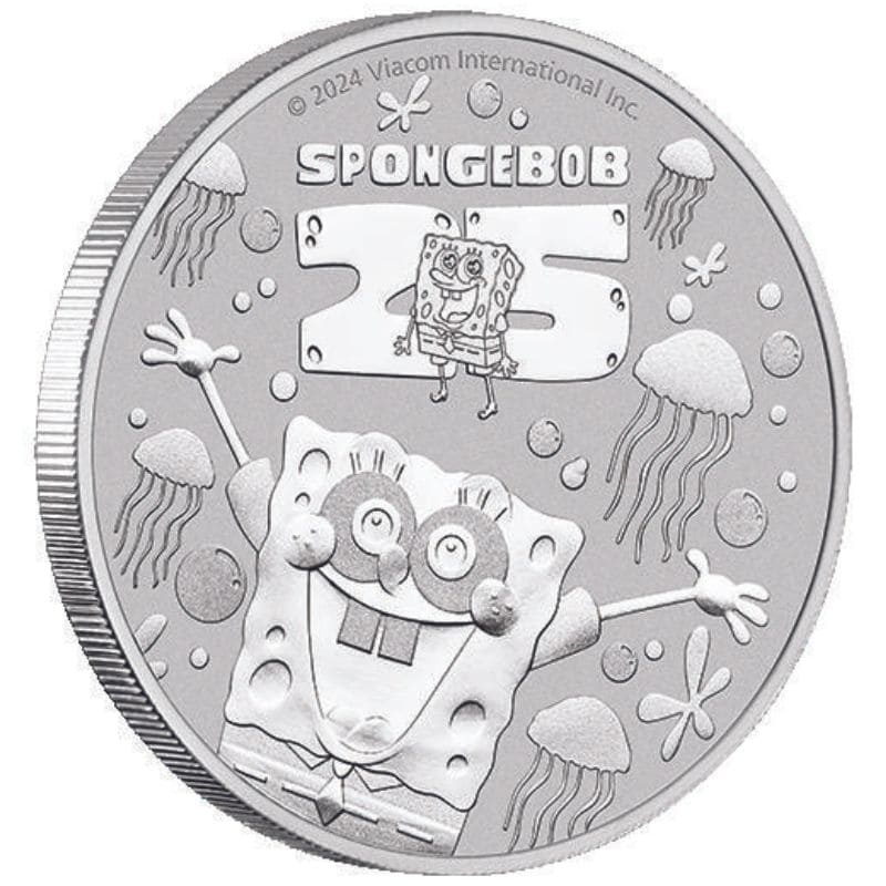 2024 Spongebob Squarepants 25th Anniversary 1 oz Pure Silver Coin