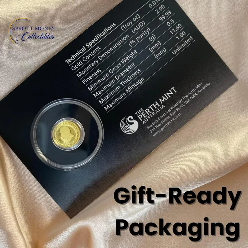 2025 Mini Roo 0.5g Gold Proof Coin in Card, Ready to Gift - The Perth Mint