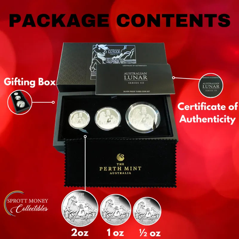 Australian Lunar Series III 2026 Year of Horse Silver Proof Coin Set The Perth Mint