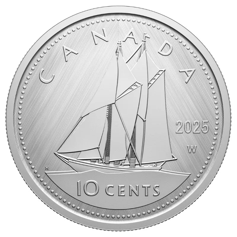 2025 Tribute: W Mint Mark Bluenose 1 oz Pure Silver Coin - Royal Canadian Mint Canadian Coin made in Canada