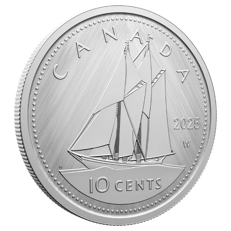 2025 Tribute: W Mint Mark Bluenose 1 oz Pure Silver Coin - Royal Canadian Mint Canadian Coin made in Canada