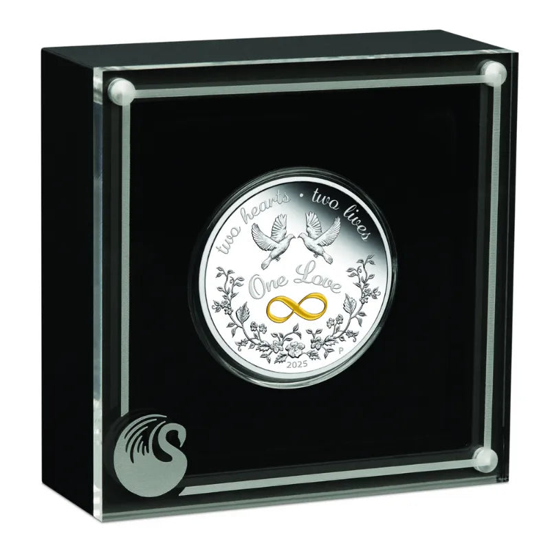 2025 One Love Silver Proof 1 oz Colored Coin The Perth Mint Love coin Canadian  King Charles III