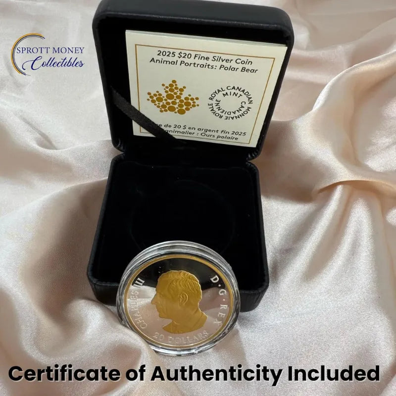 2025 Animal Portraits: Polar Bear 1oz $20 Fine Silver Coin- Royal Canadian Mint