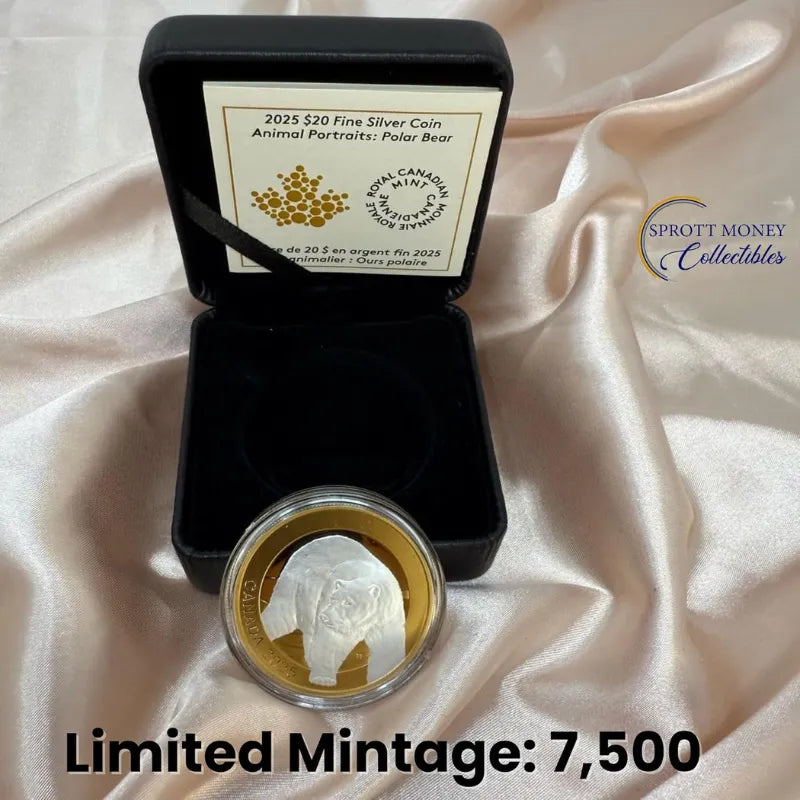 2025 Animal Portraits: Polar Bear 1oz $20 Fine Silver Coin- Royal Canadian Mint