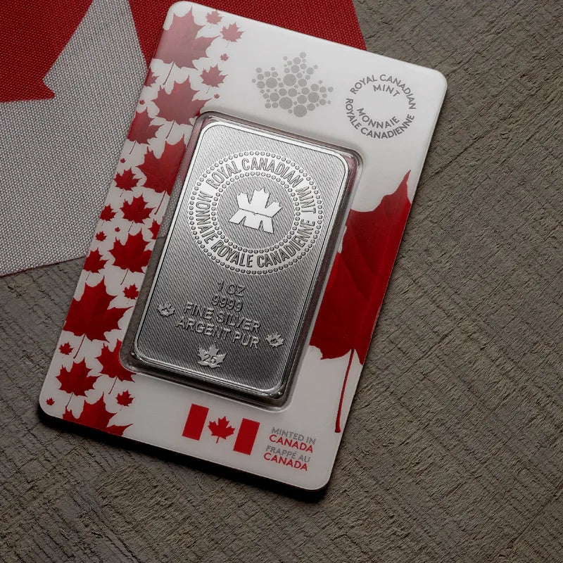 2025 1oz. Pure Silver Bar in Proudly Canadian Packaging Royal Canadian Mint