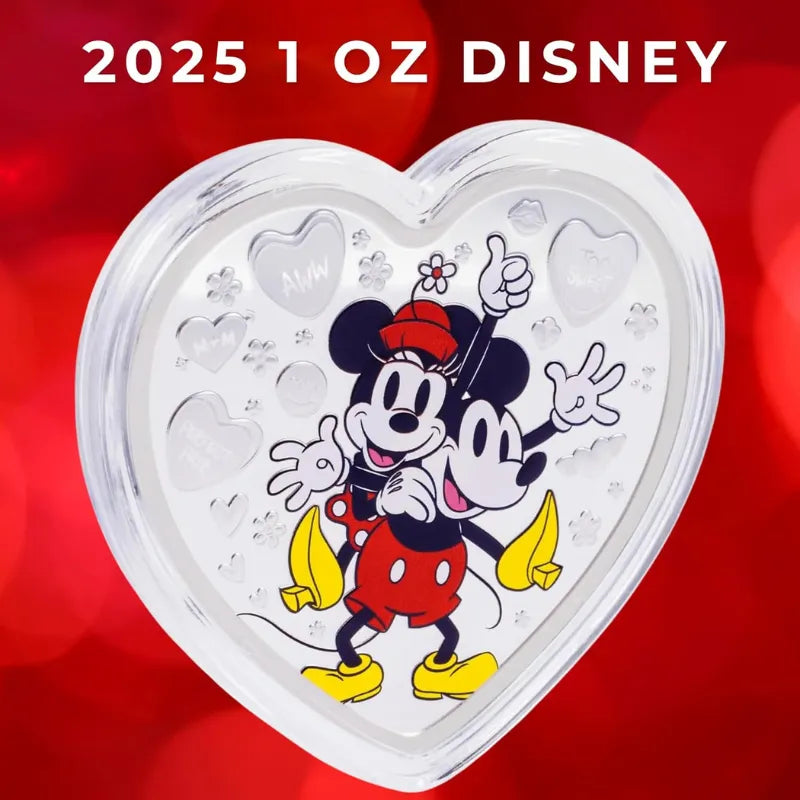 I Love US Mickey Mouse & Minnie Mouse Fine Silver Coin Fine Silver Coin Collectibles Gift Ideas Lucky Charms Gift Card Book Sentimental Gifts Unique Gifts