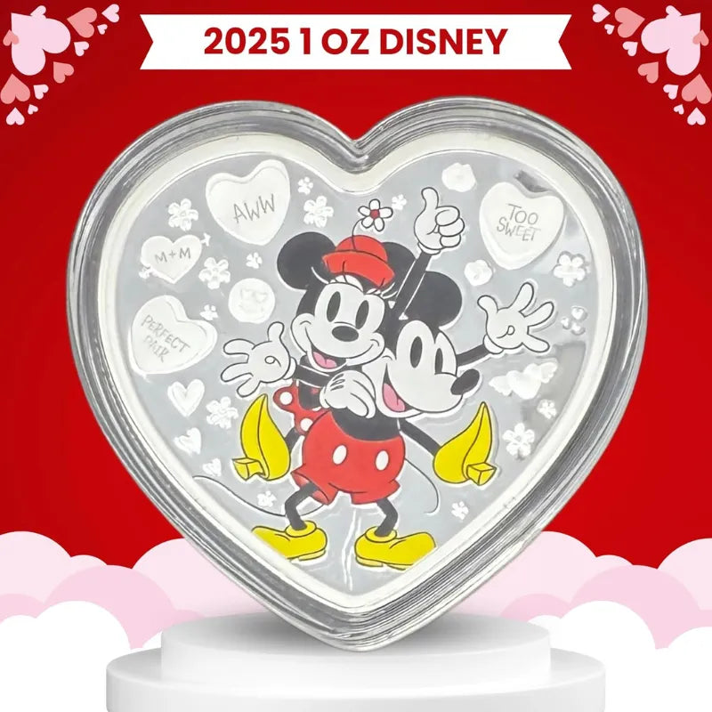 I Love US Mickey Mouse & Minnie Mouse Fine Silver Coin Fine Silver Coin Collectibles Gift Ideas Lucky Charms Gift Card Book Sentimental Gifts Unique Gifts