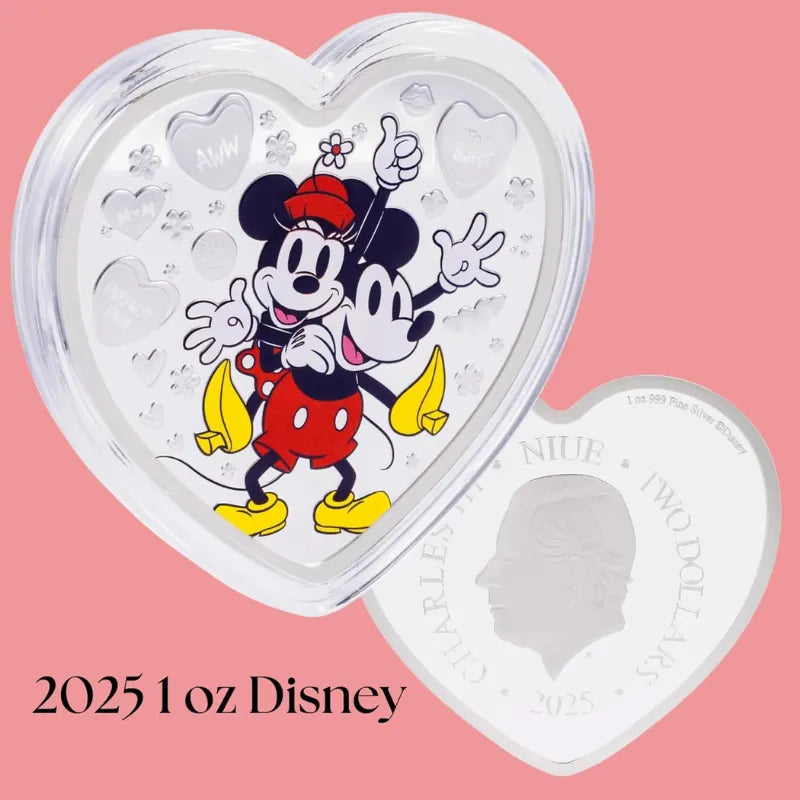 I Love US Mickey Mouse & Minnie Mouse Fine Silver Coin Fine Silver Coin Collectibles Gift Ideas Lucky Charms Gift Card Book Sentimental Gifts Unique Gifts