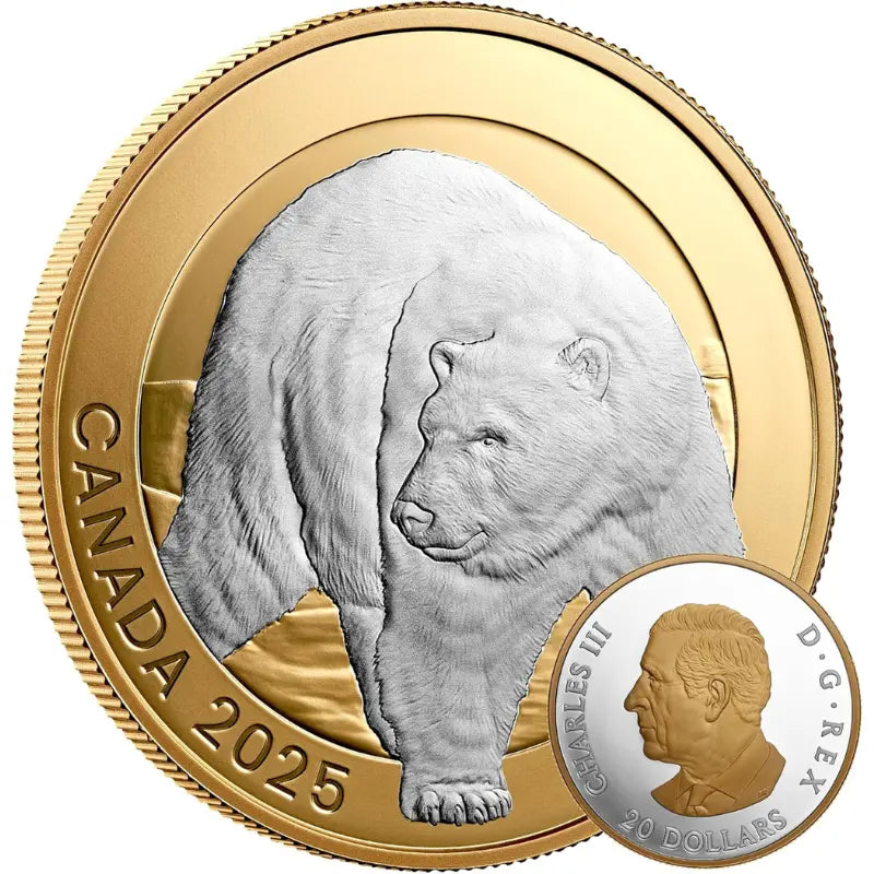 2025 Animal Portraits: Polar Bear 1oz $20 Fine Silver Coin- Royal Canadian Mint
