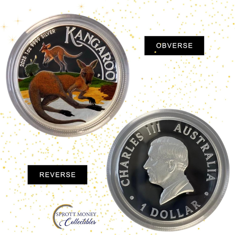 2025 Australian Kangaroo 1oz Silver Proof High Relief Coloured Coin - The Perth Mint King Charles III Collector Coins Silver Coins 1 oz Gift Ideas
