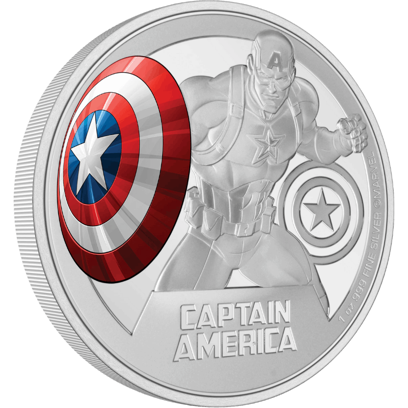 2023 Captain America 1 oz Pure Silver Coin - Sprott Money Collectibles