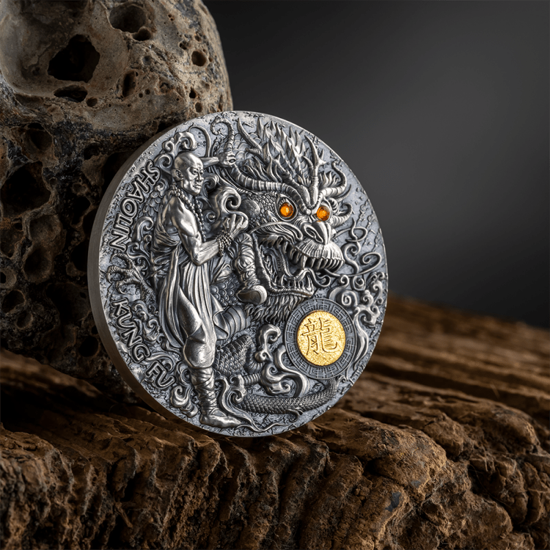 2023 Shaolin Kung Fu Dragon Martial Arts Styles 2 oz Antique Finish Silver Coin - Sprott Money Collectibles