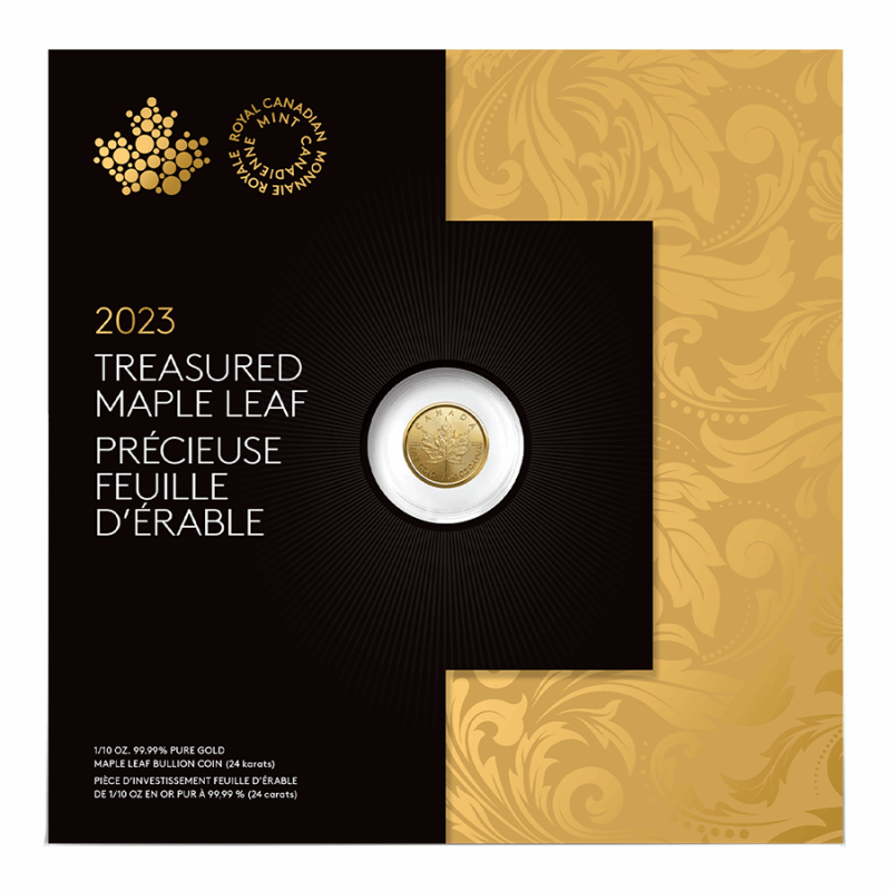 2023 Treasured Gold Maple Leaf 1/10 oz Gold Coin - Sprott Money Collectibles