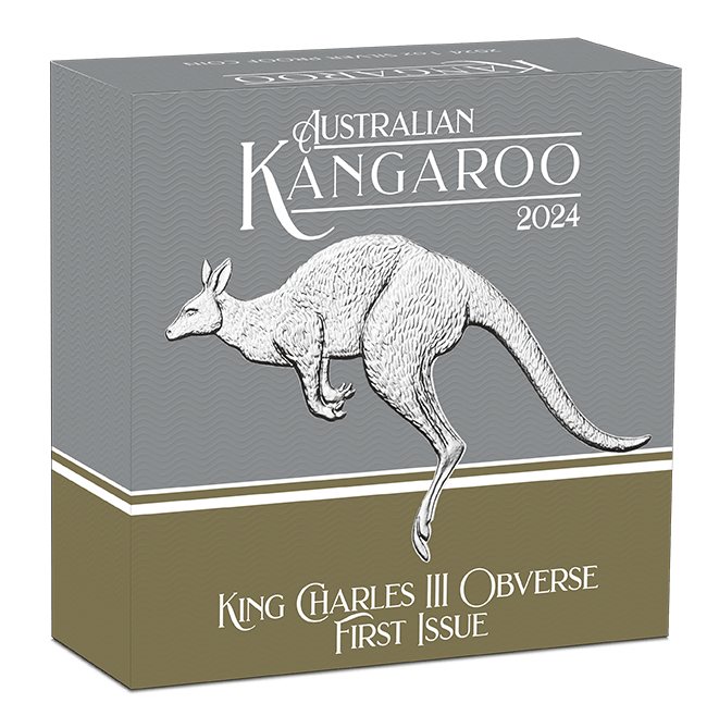2024 Australian Kangaroo King Charles III Obverse First Issue 1 oz Silver Coin - Sprott Money Collectibles