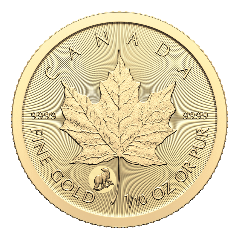 2024 Treasured Gold Maple Leaf First Strikes 1/10 oz $5 Pure Gold Coin - Sprott Money Collectibles