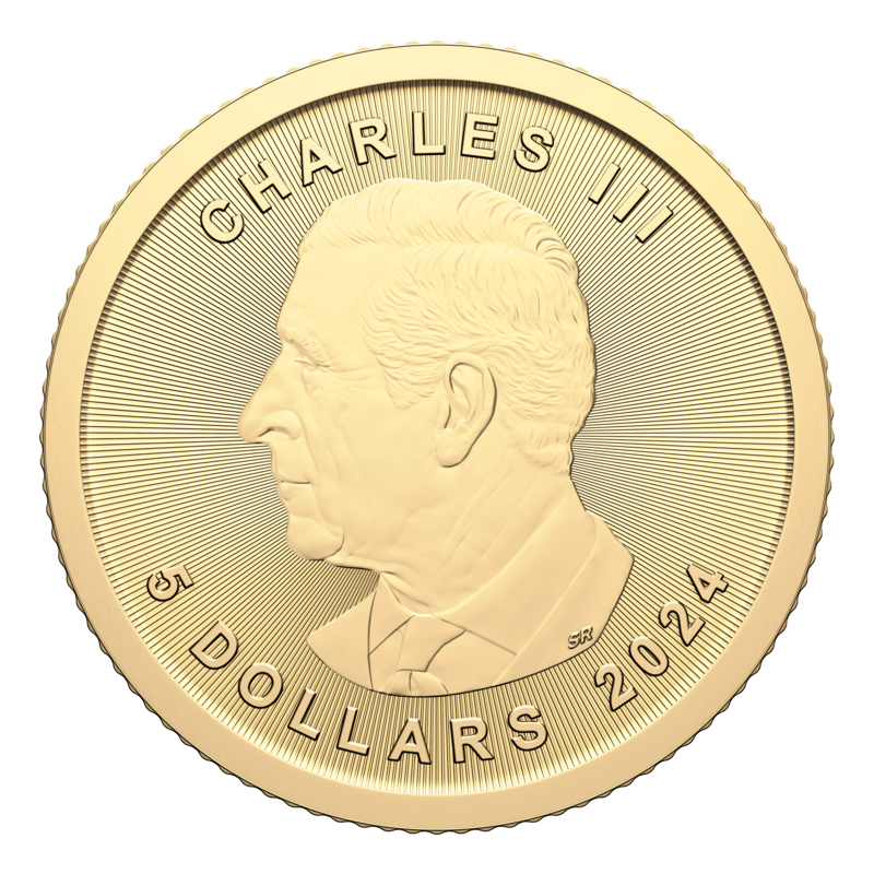 2024 Treasured Gold Maple Leaf First Strikes 1/10 oz $5 Pure Gold Coin - Sprott Money Collectibles