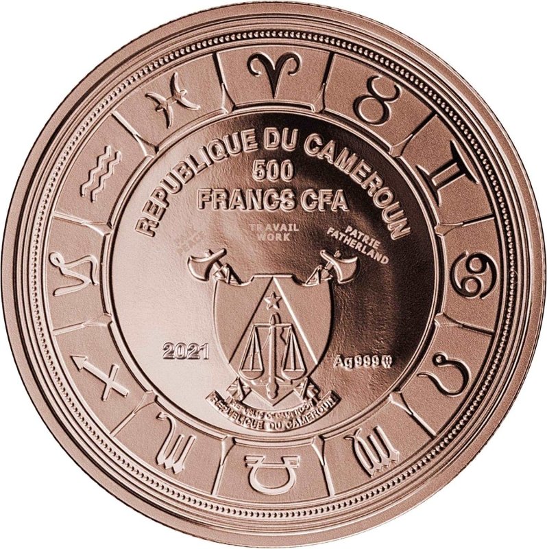 Aquarius Zodiac Sign Rose-Gold Plated Silver Coin / Pendant - Sprott Money Collectibles