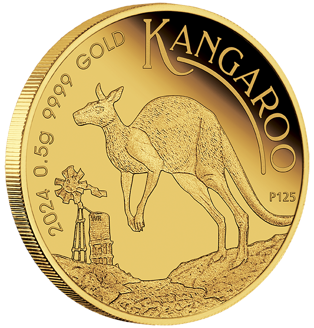 2024 Mini Roo 0.5g Gold Proof Coin in Card, Ready to Gift