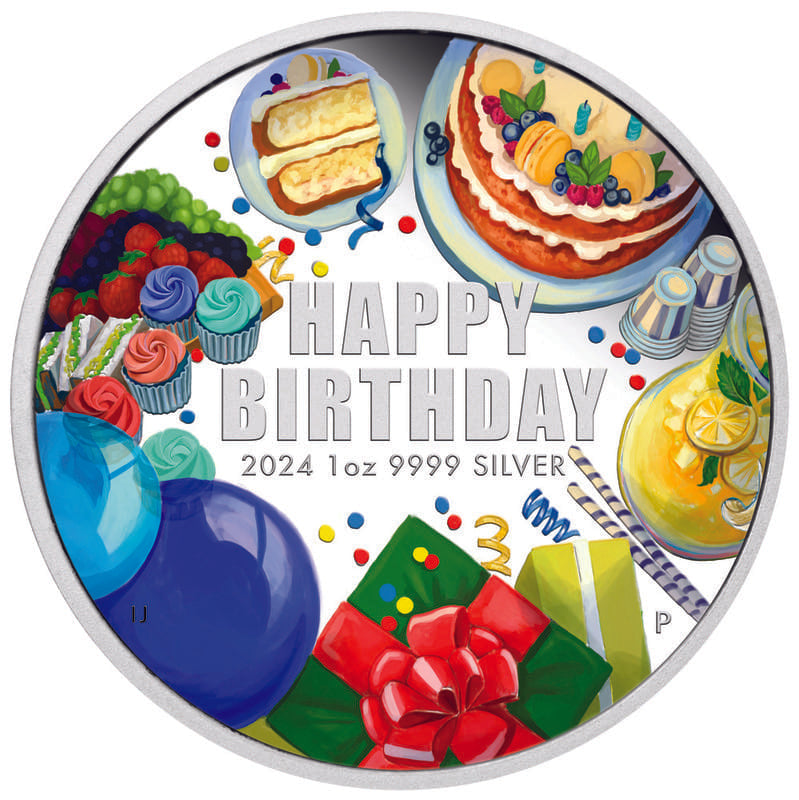 2024 Happy Birthday 1 oz Silver Proof Coloured Coin - The Perth Mint