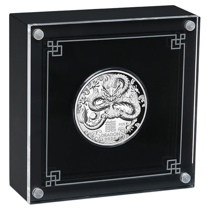 2024 Australian Lunar Series III Year of The Dragon 1oz Silver Proof High Relief Coin