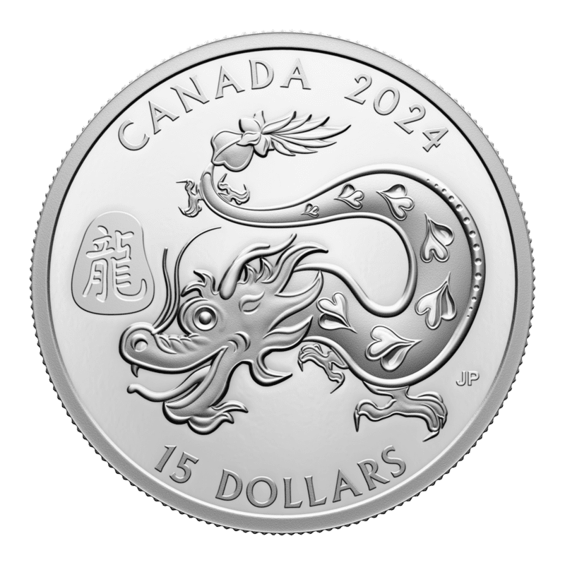 2024 Lunar Year of the Dragon 1 oz Fine Silver Coin - Royal Canadian Mint