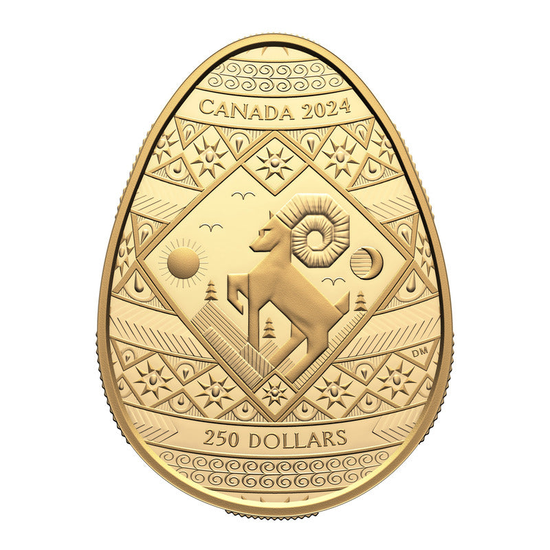 2024 Pysanka 2 oz Pure Gold Coin, Celebrate Easter