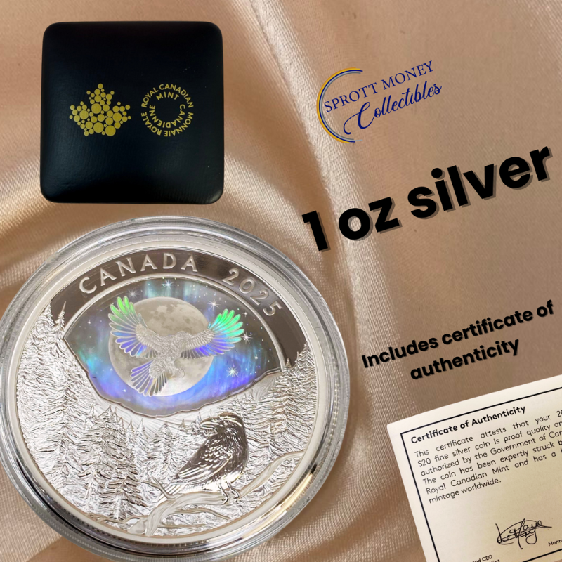 2025 1 oz Silver Coin Moon Sky: Raven Royal Canadian Mint